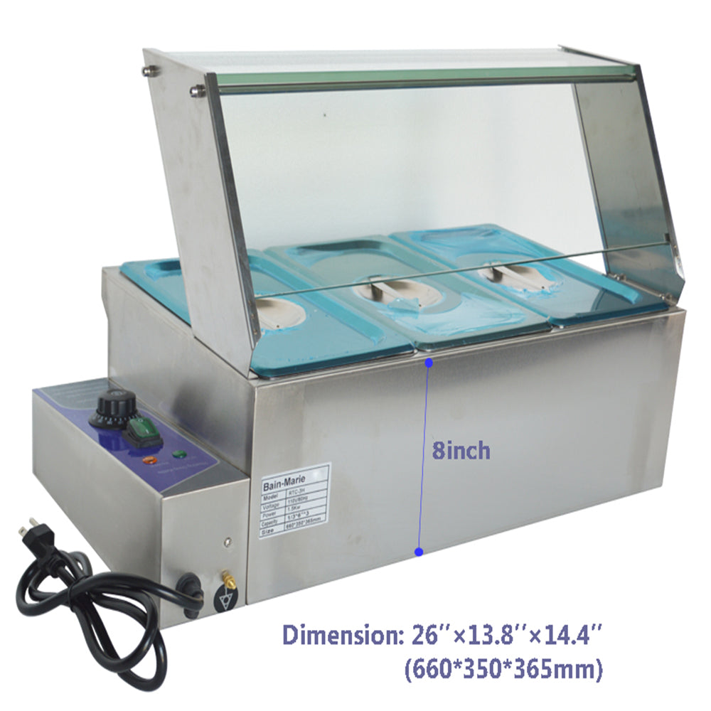 3-Pot Stainless Steel Commercial Food Warmer L1752