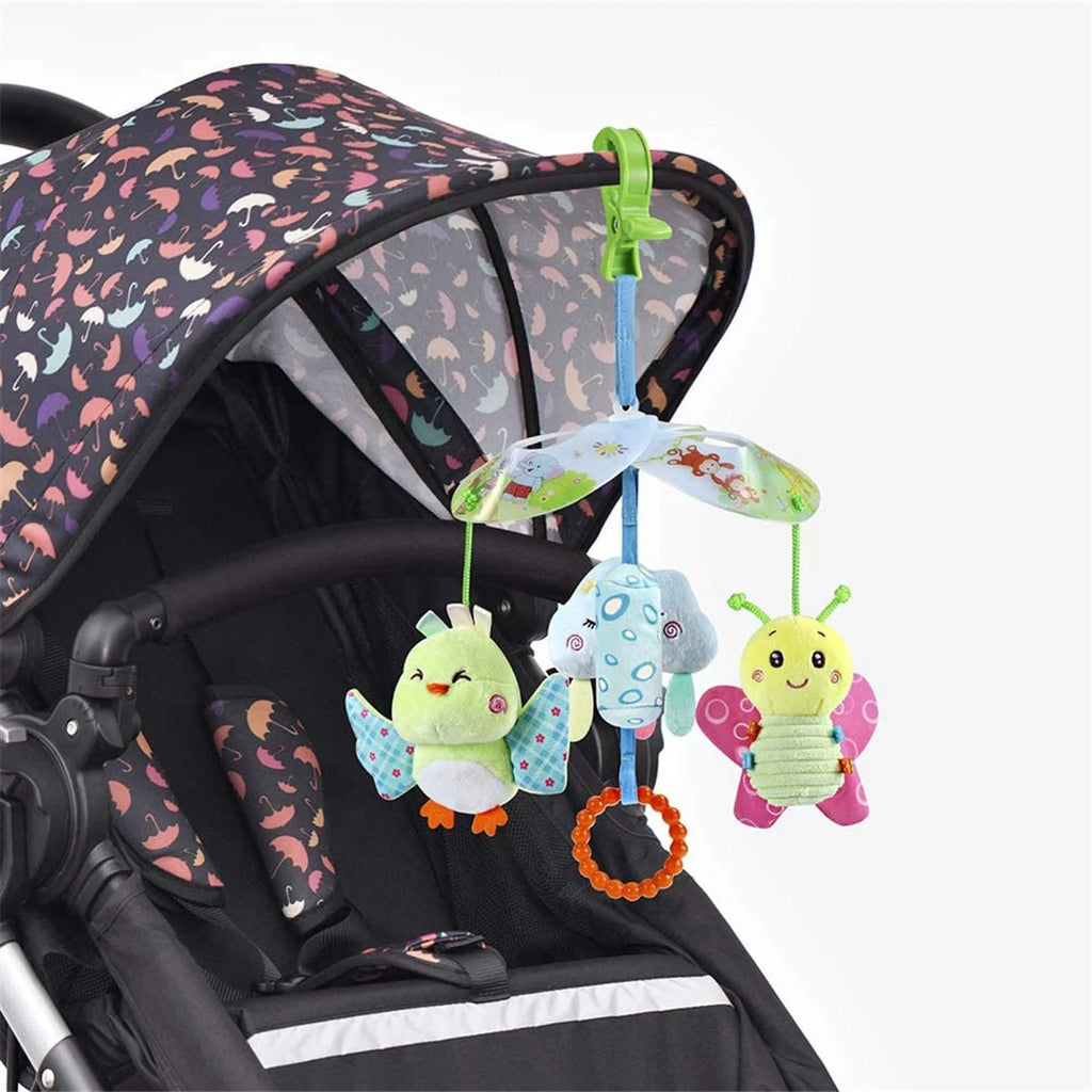 Baby Car Seat Clip On Stroller Toy With Birds And Hanging Rattle Sensory Activity Toy Z53354