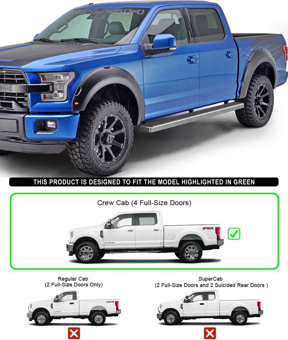 5in Running Boards Compatible with Ford F150 SuperCrew Cab F250 T37768