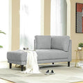 Black Velvet Chaise Lounge Chair with Solid Wood Legs J704255