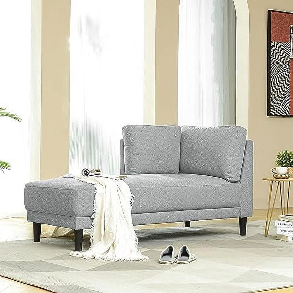 Black Velvet Chaise Lounge Chair with Solid Wood Legs J704255