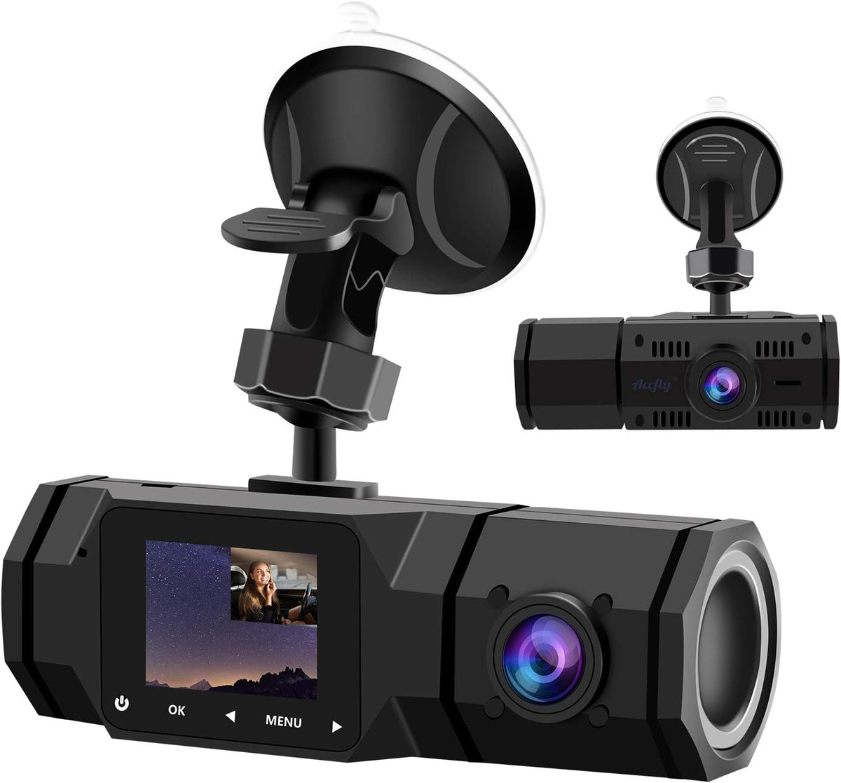 Dual Dash Cam FHD 1080P Front and Interior IR Night Vision Pack of 2 Q221319