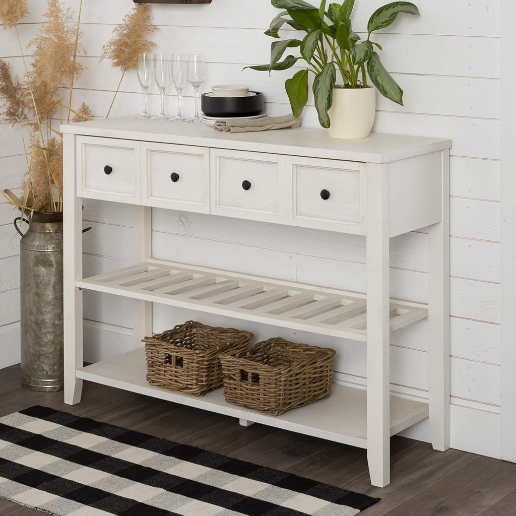 Rustic Oak 58 Inch Wood TV Stand with Storage Cabinet Doors and Shelves P742