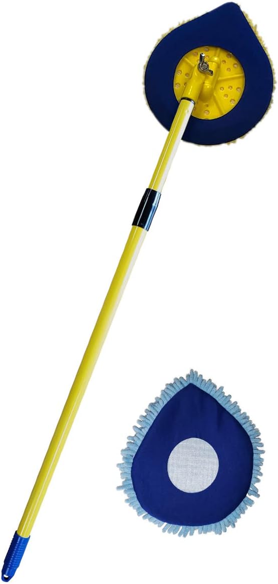 Long Handle Extendable Wall Washer Mop with Washable Microfiber Pad Pack of 2 U88477