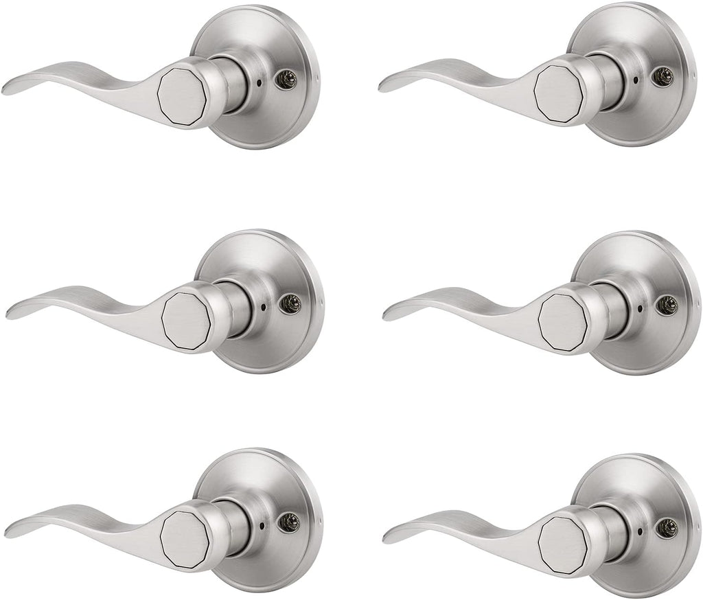 5 Pack Brushed Nickel Stainless Steel Door Levers W224945
