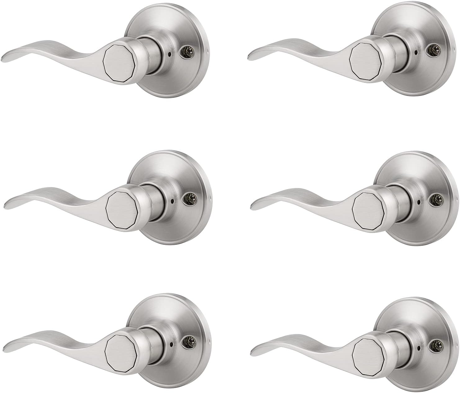 5 Pack Brushed Nickel Stainless Steel Door Levers W224945