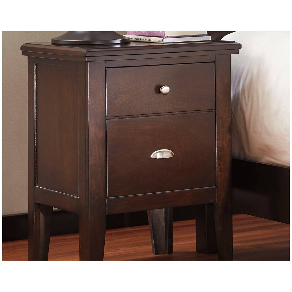 Two Drawer Night Stand in Brown G19906