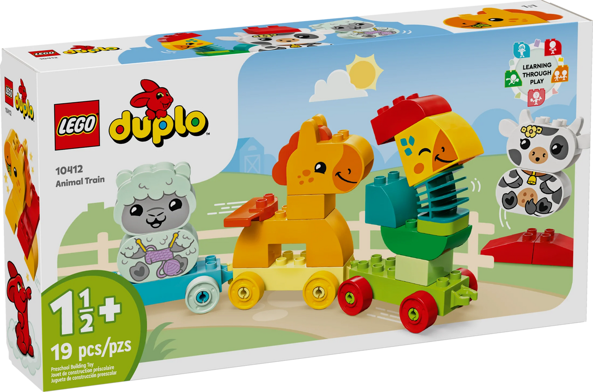 LEGO DUPLO My First Animal Train Building Set and Horse Toy, Educational Toy for Toddlers Ages 1-3 with 4 Animal Figures, Creative Nature Toy Birthday Gift for Animal Loving Preschoolers, 10412 K405
