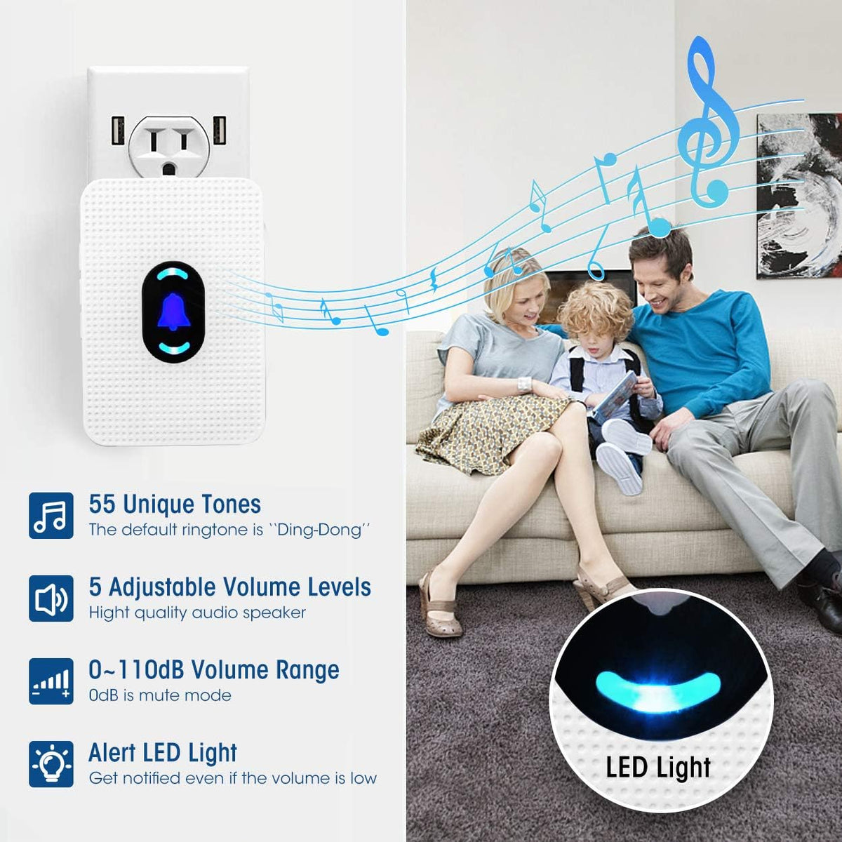 3 Receiver+3 Call Buttons Caregiver Pagers Emergency Call Button Alert System O585551