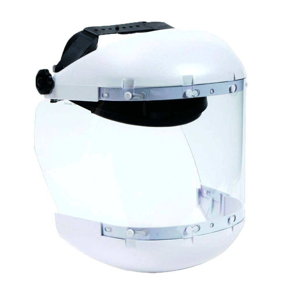 White Plastic Anti-Fog Faceshield with Ratchet S125862