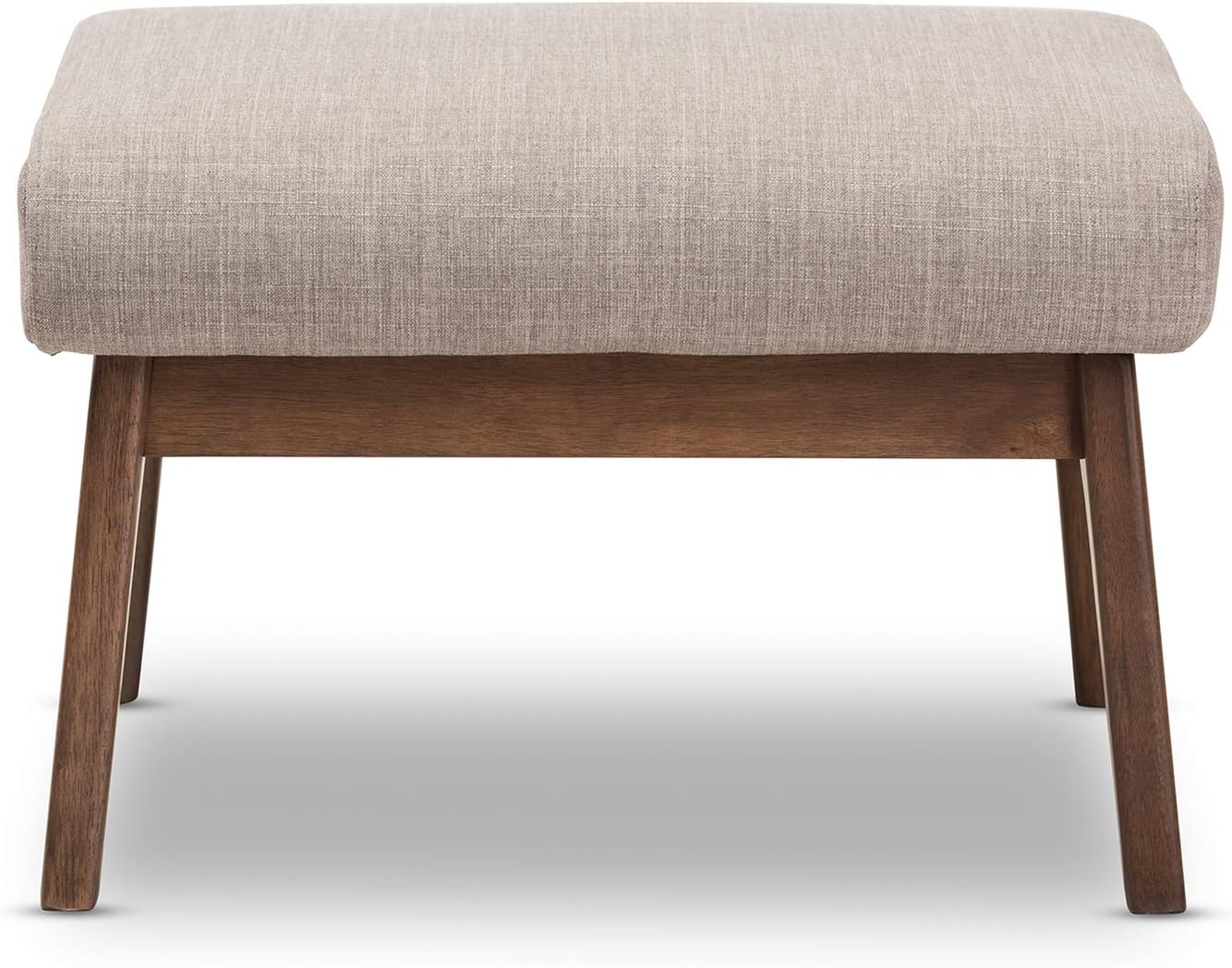 Light Grey Walnut Brown Fabric Polyester Ottoman Pack of 2 F25922