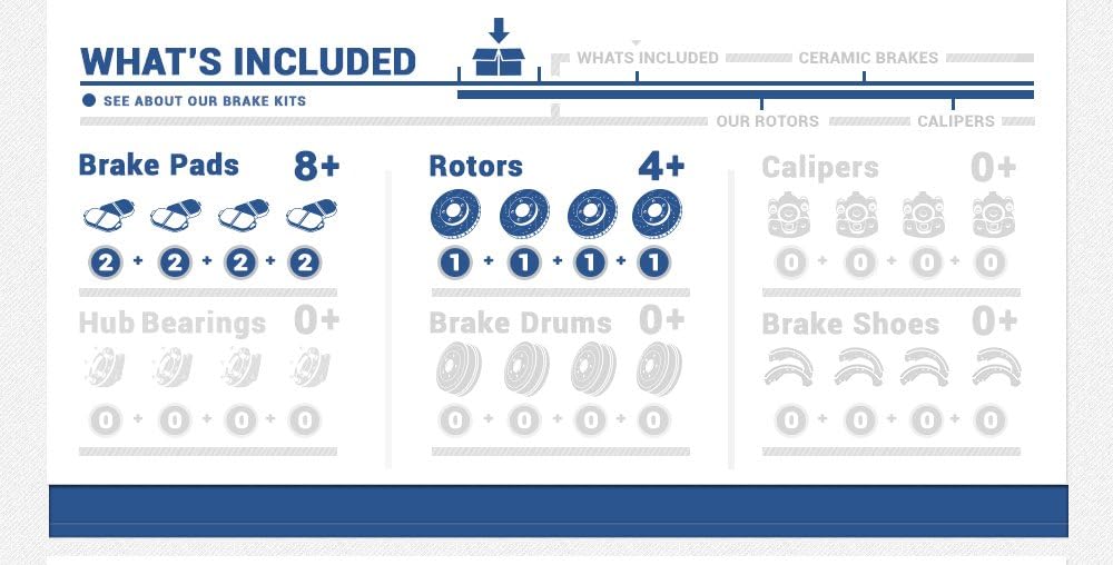 6 Lug Rotors + Ceramic Brake Pads + Clips A20009