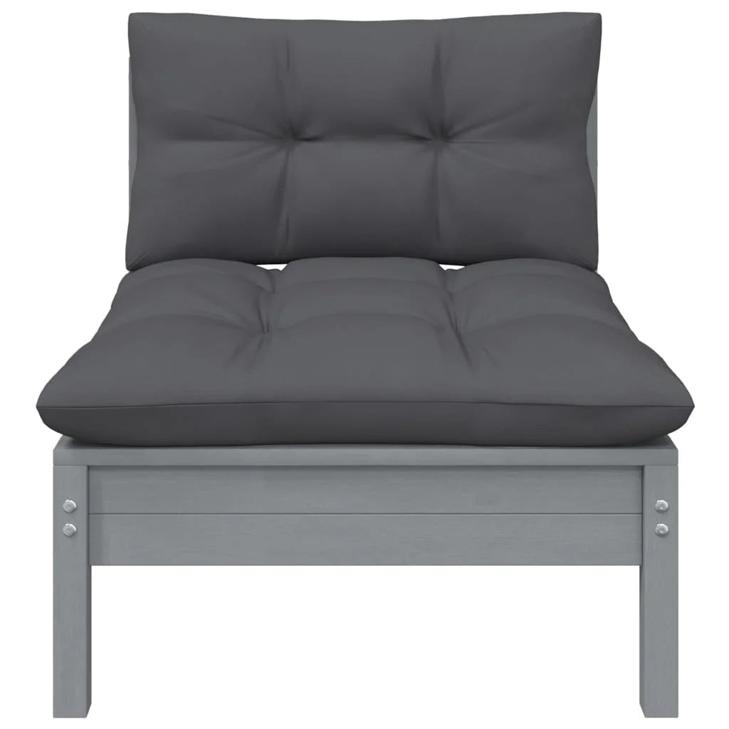 Gray Solid Pinewood Patio Sofa O5003