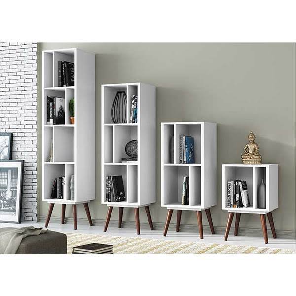 Large White Cubby Bookcase M75408
