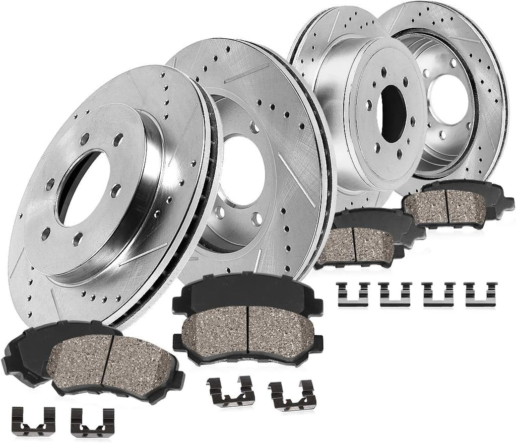 6 Lug Rotors + Ceramic Brake Pads + Clips A20009