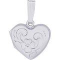 14K White Gold Heart Locket Charm Z1589
