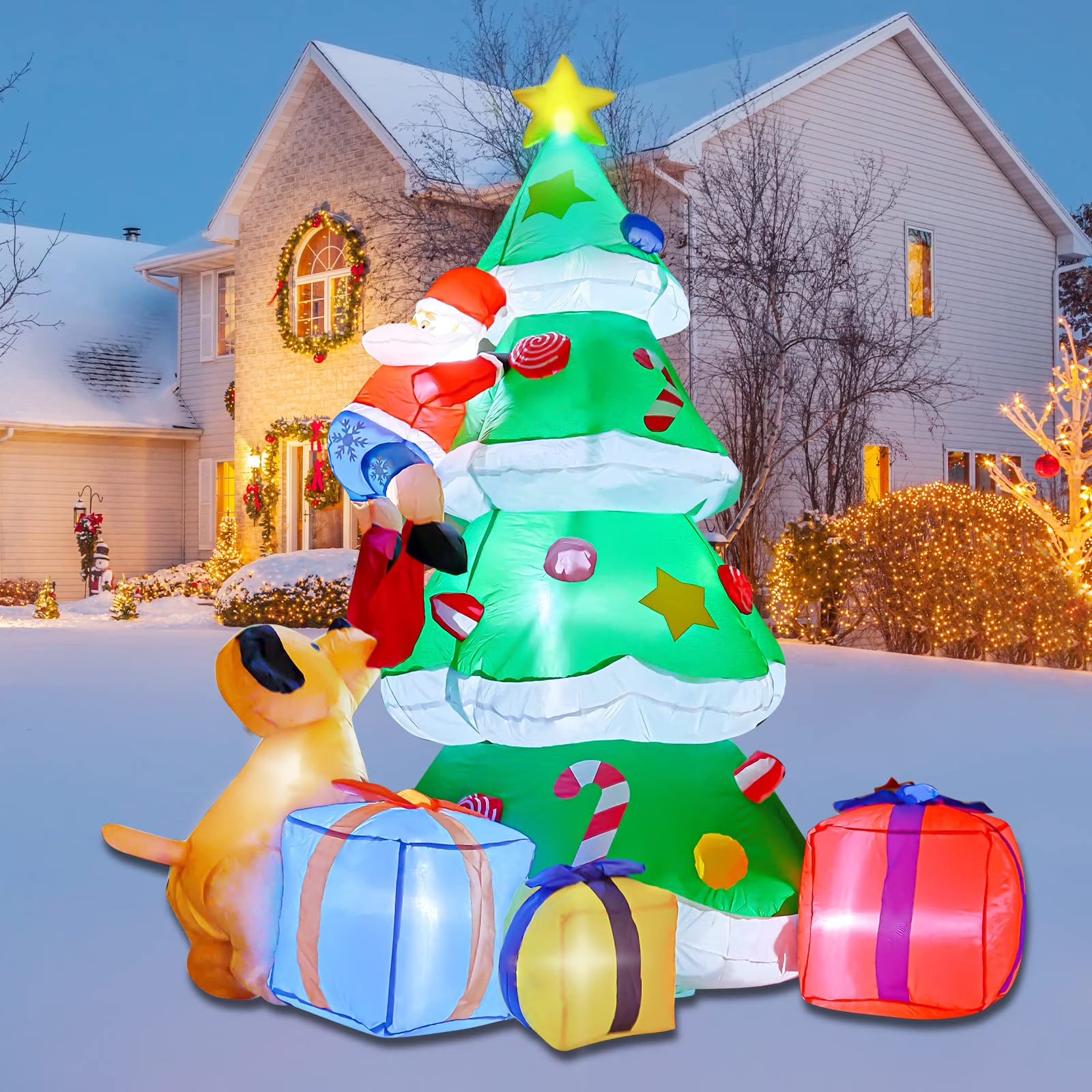 7FT Christmas Inflatables Santa Claus Blow Up Decor K42446