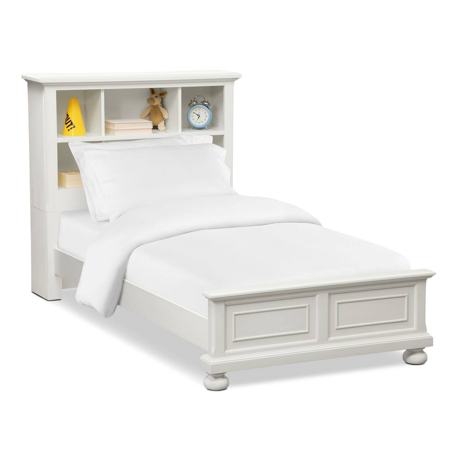 White Youth Twin Bookcase Bed L77245