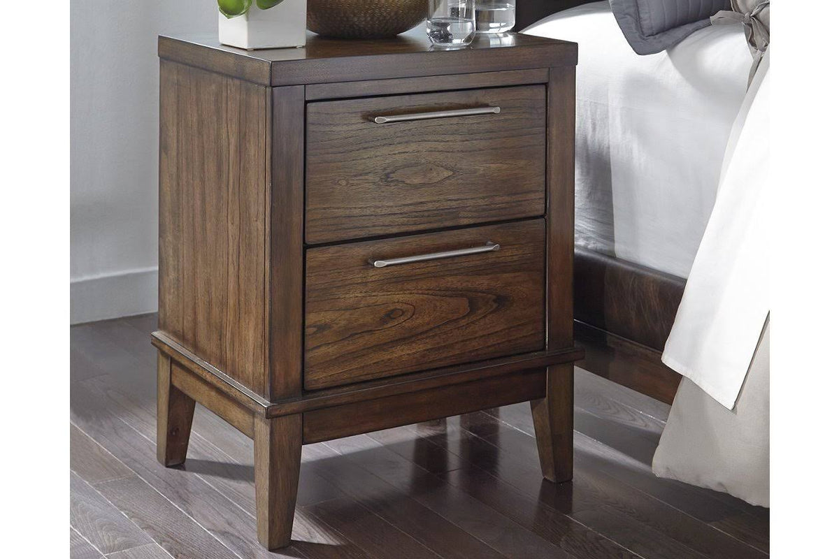 Two Drawer Night Stand in Brown G19906
