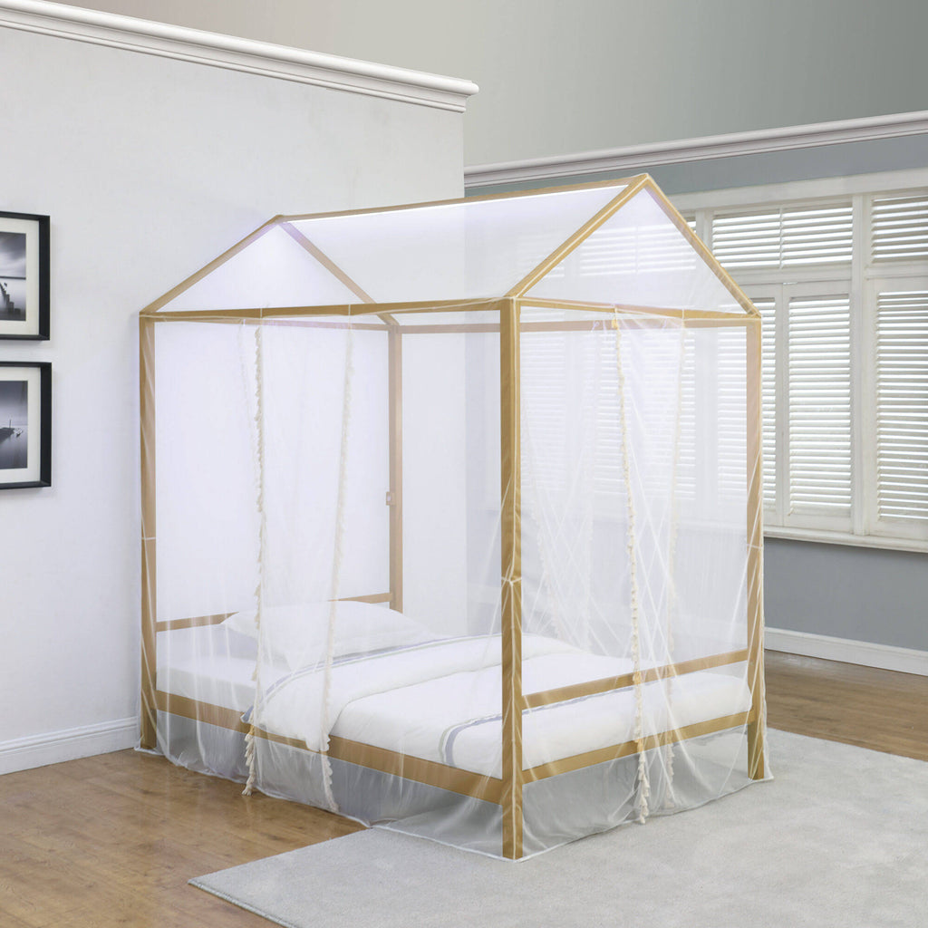 Full Canopy Bed in Gold S786