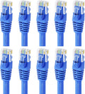 10 Pack Cat5e Ethernet Patch Cable 10 Feet Blue W530310