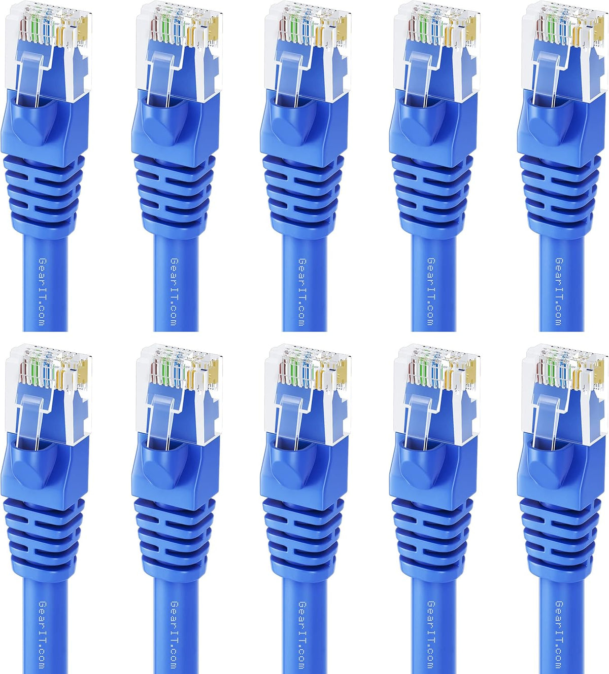 10 Pack Cat5e Ethernet Patch Cable 10 Feet Blue W530310