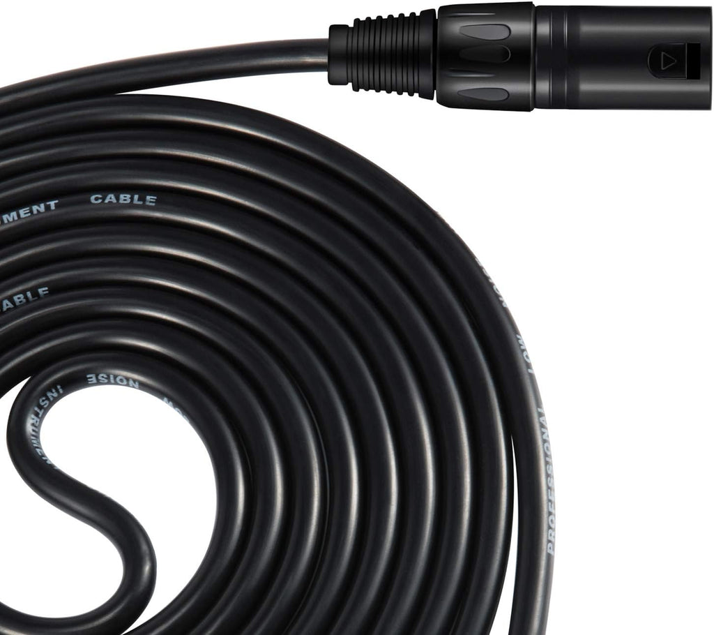 50ft XLR Microphone Male to Female Mic Cables Black 3-Pack B30892