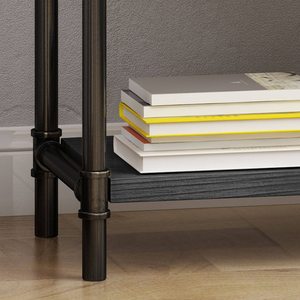 Black Contemporary 4-Shelves Rectangular Storage Bookcase R3331