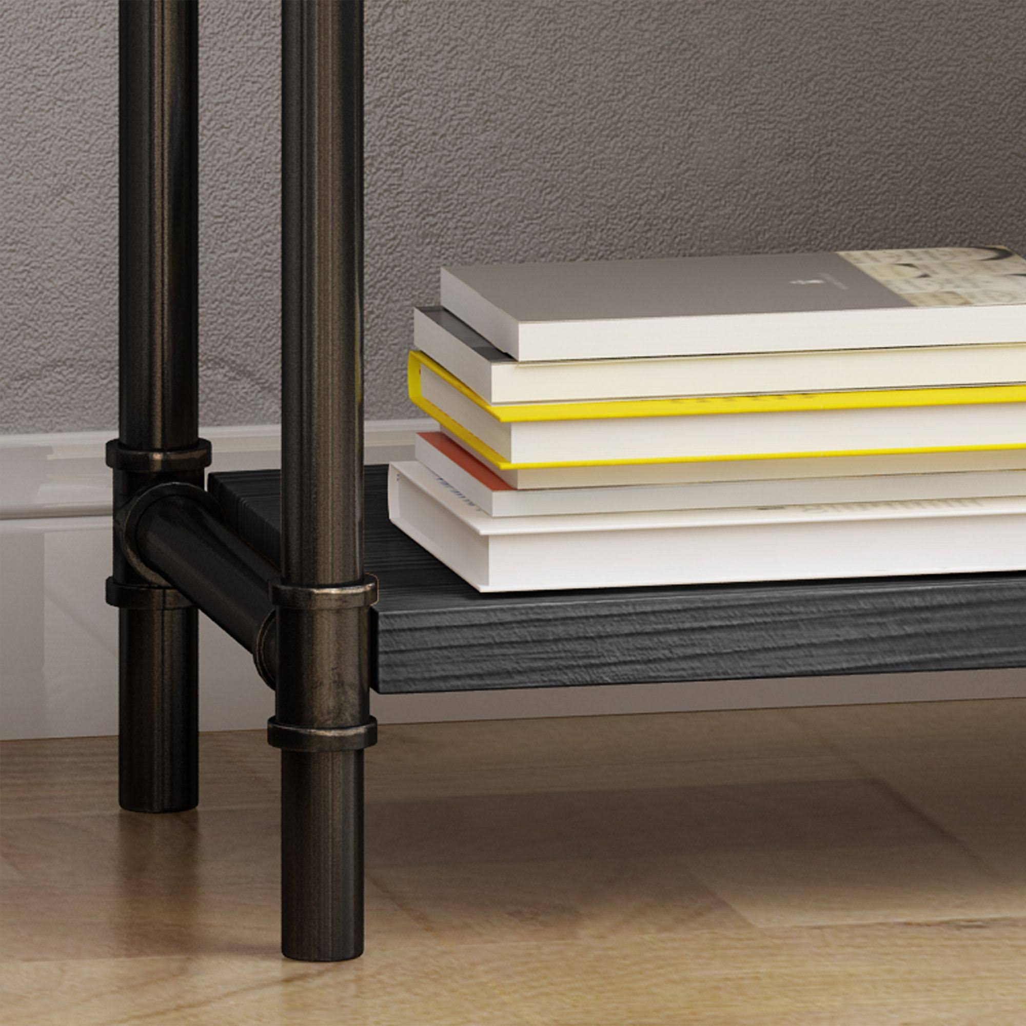 Black Contemporary 4-Shelves Rectangular Storage Bookcase R3331