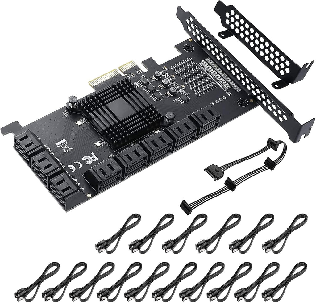 PCIE to SATA 3.0 6 Gbps Controller Card with 8 SATA Cables K682