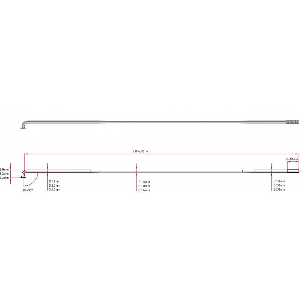 Silver Spokes 14/15 G 2/1.8 mm Box of 10 V3141