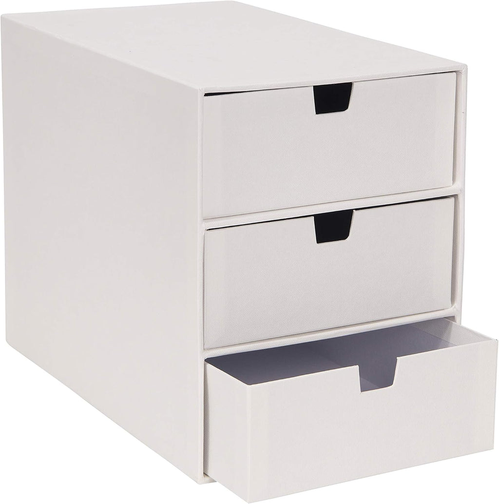 3-Drawer Canvas Fiberboard Desk Organizer I93373