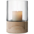 Clear Glass Lantern with Ash Base K390
