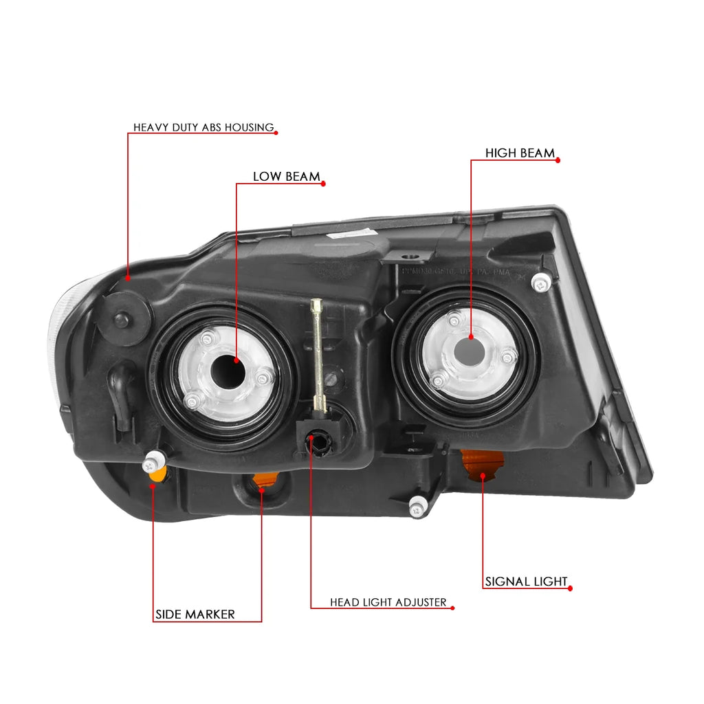 Black Housing Amber Side Headlight Headlamps for Jeep Grand Cherokee I429