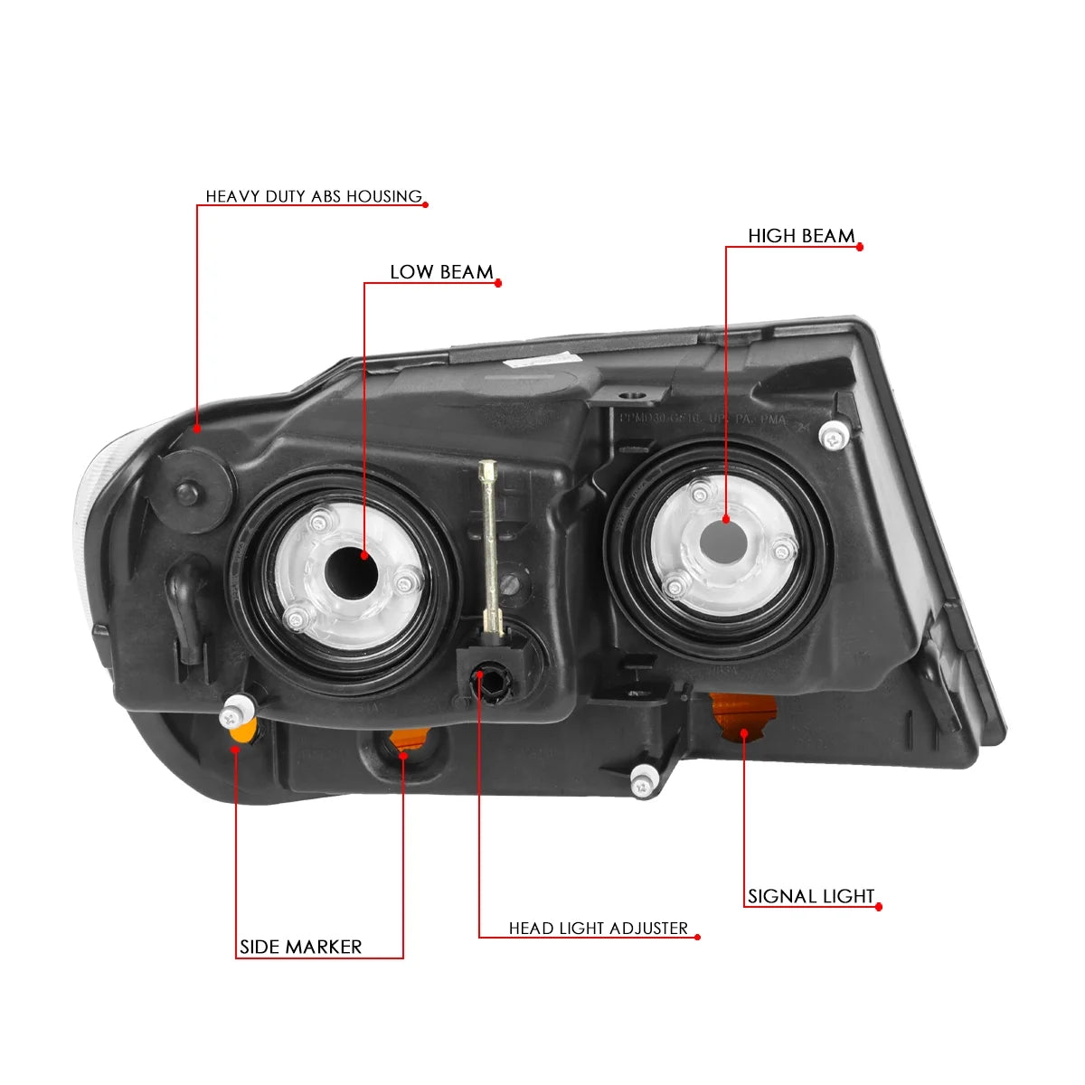 Black Housing Amber Side Headlight Headlamps for Jeep Grand Cherokee I429
