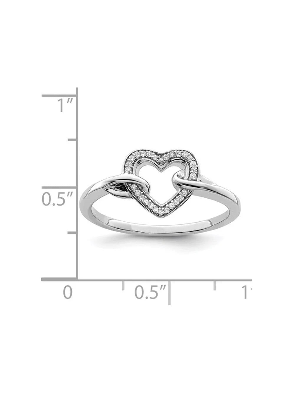 Sterling Silver Diamond Heart Promise Ring A2072