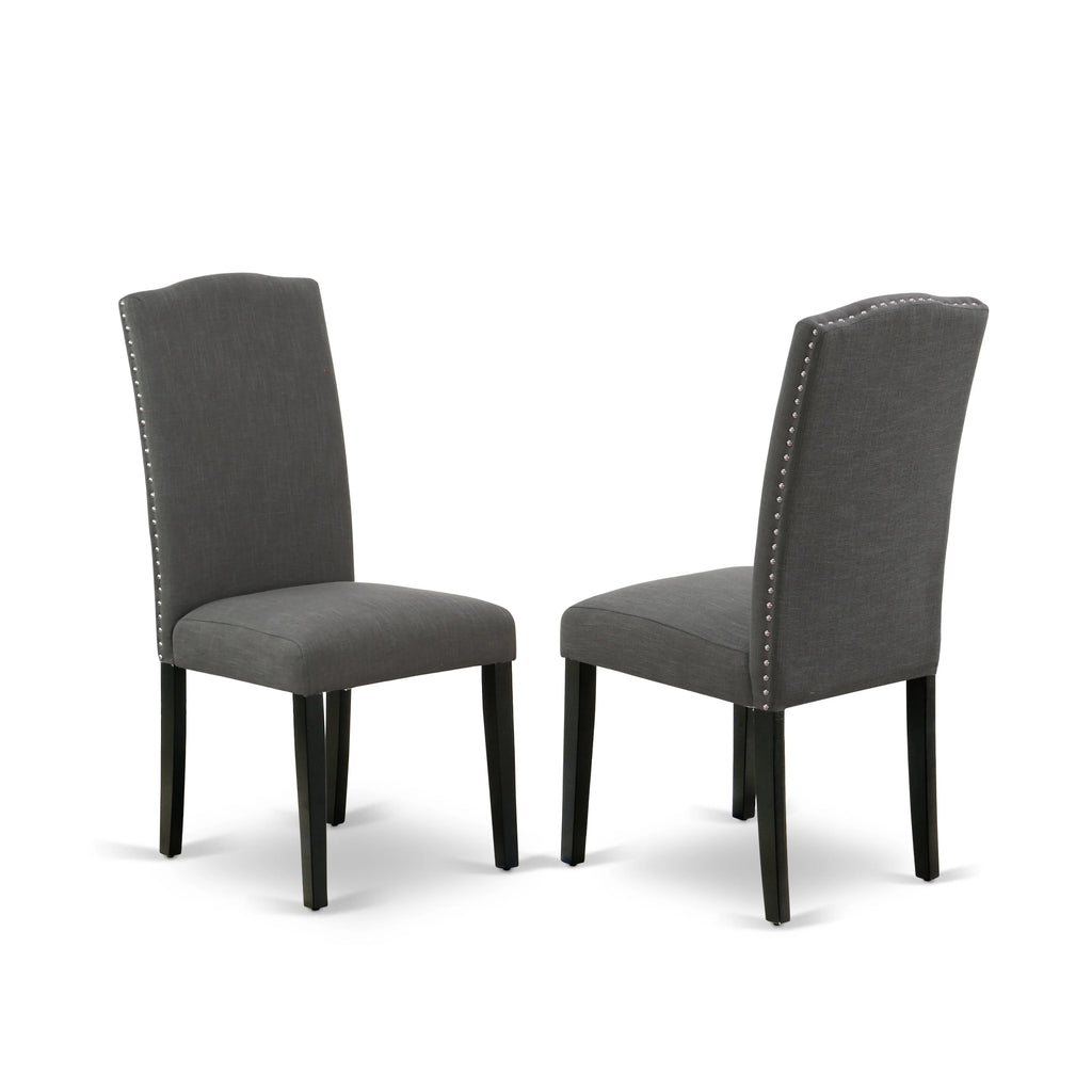 5-piece Wood Dining Set in Black/Dark Gotham Gray E730