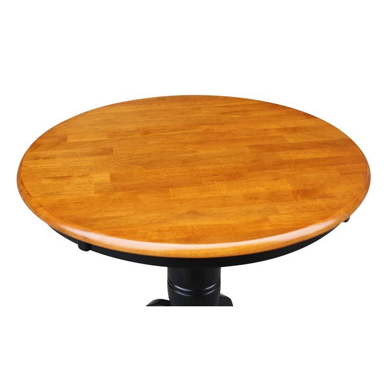 30x22 Round Table in Black and Soft Cherry P715
