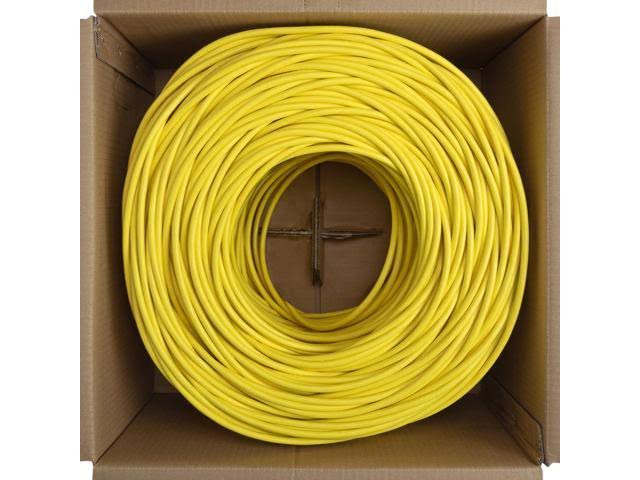 Cat6 Cable CMR Copper Riser UTP 23AWG 550mhz Network Ethernet 1000ft Yellow Bulk D504779