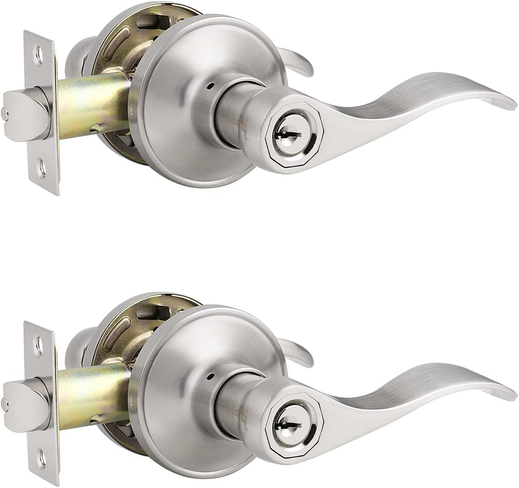 5 Pack Brushed Nickel Stainless Steel Door Levers W224945