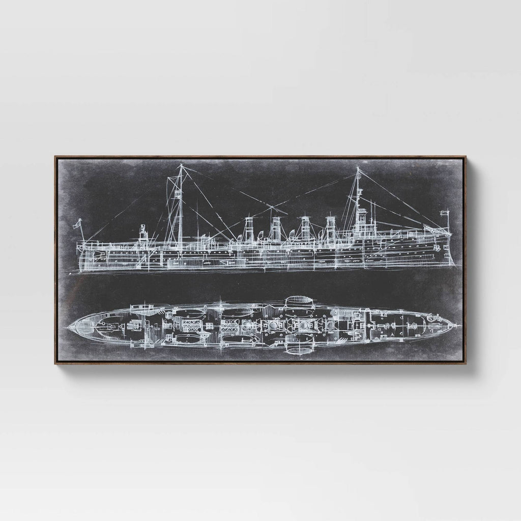 White/Black Framed Wall Canvas C922717
