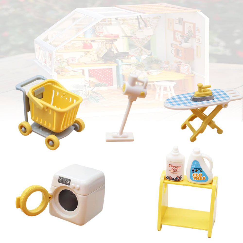 1:12 Mini Dollhouse Washing Machine Vacuum Cleaner Laundry Room Set Play Toys Z3672