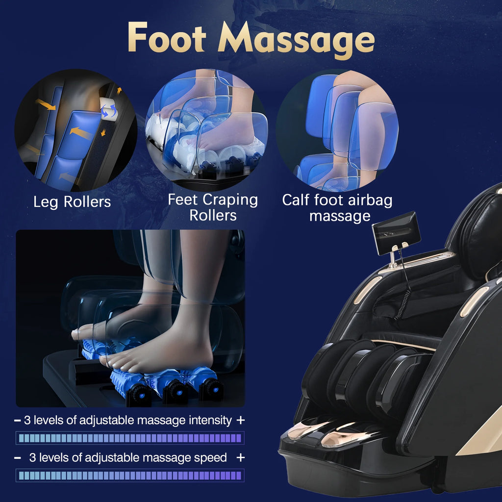 Black 4D Zero Gravity Full Body Massage Chair D4198