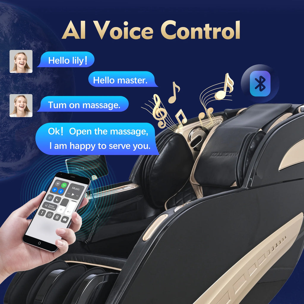 Black 4D Zero Gravity Full Body Massage Chair D4198