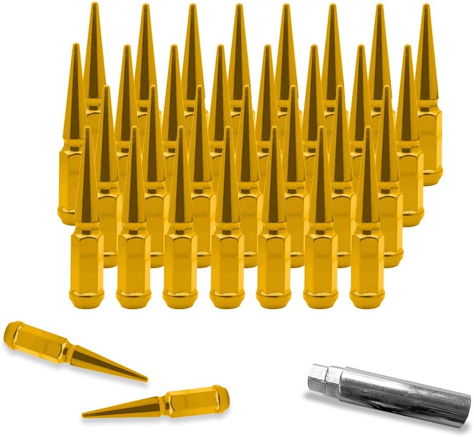 32 Spike Lug Nuts Black 1/2-20 Taper D451