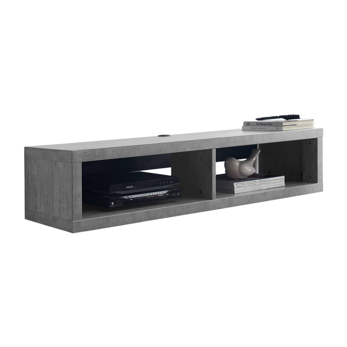 Stone Gray Wall Mounted Wood Media Console N4749