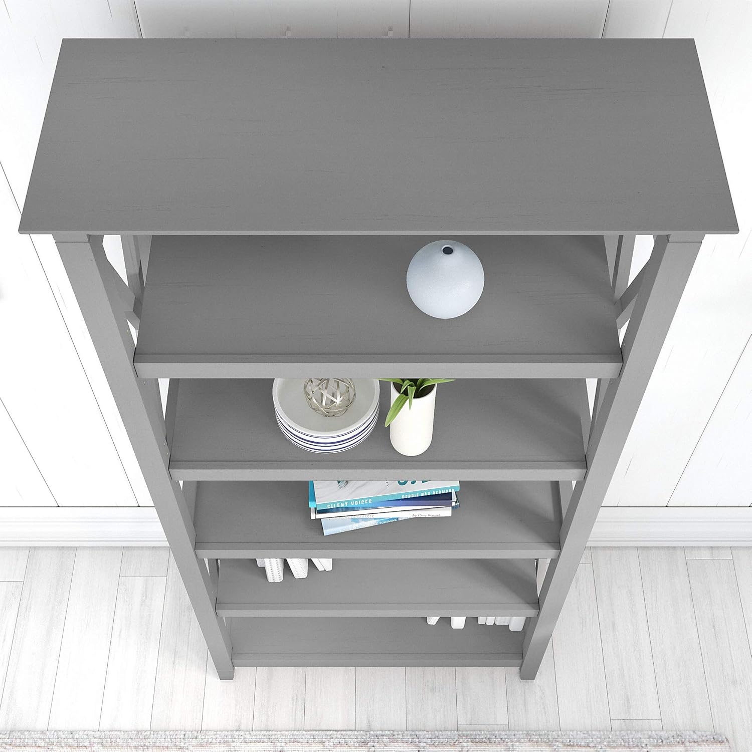 Tall 5 Shelf Bookcase, Cape Cod Gray U1673