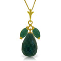 14k Yellow Gold Necklace with Natural Emeralds K345064
