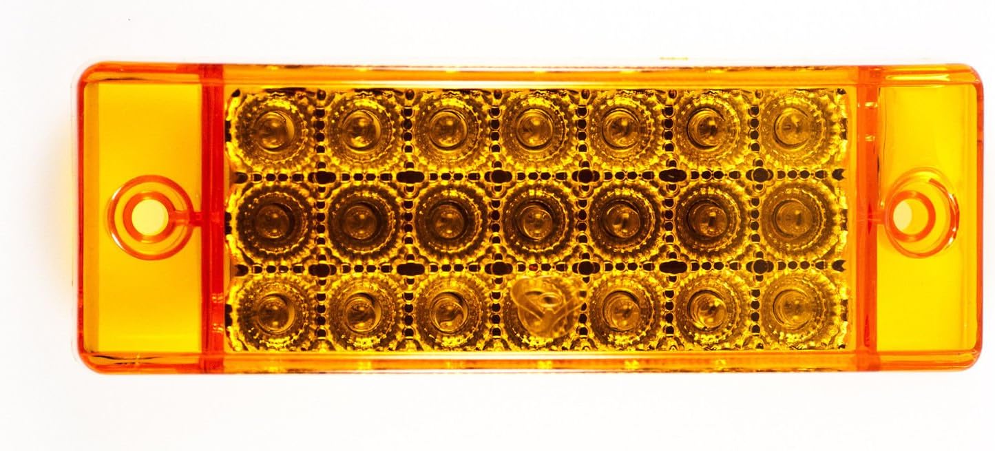 Amber 21 LED Side Marker Clearance Light Rectangle 12V Truck Trailer Camper O154563