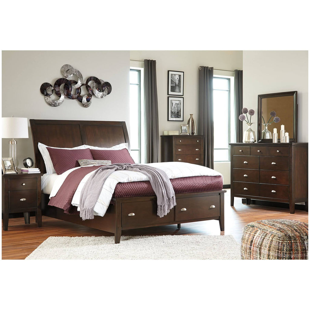 Two Drawer Night Stand in Brown G19906